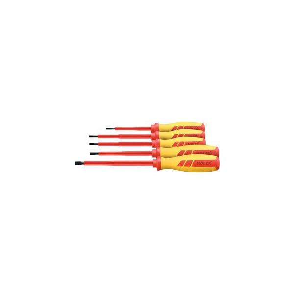 Electrician's screwdriver set for slot-head fully insulated- Number of screwdrivers: 5